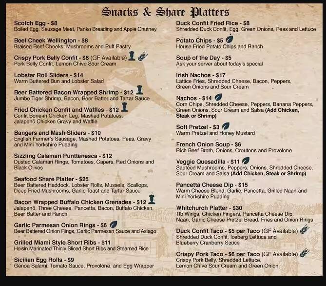 Earl Of Whitchurch - Stouffville, ON menu_pic