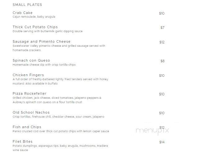 Aubrey's - Johnson City, TN menu_pic