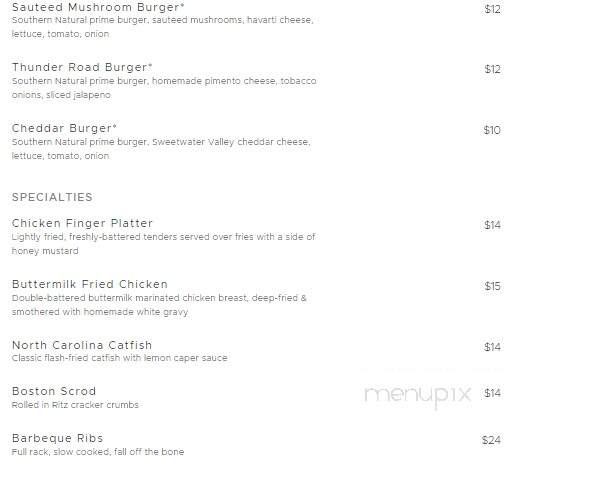 Aubrey's - Johnson City, TN menu_pic