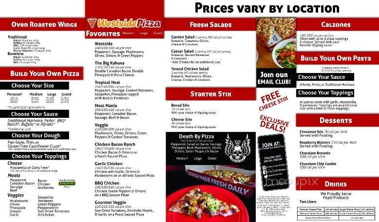 Westside Pizza - Belfair, WA menu_pic