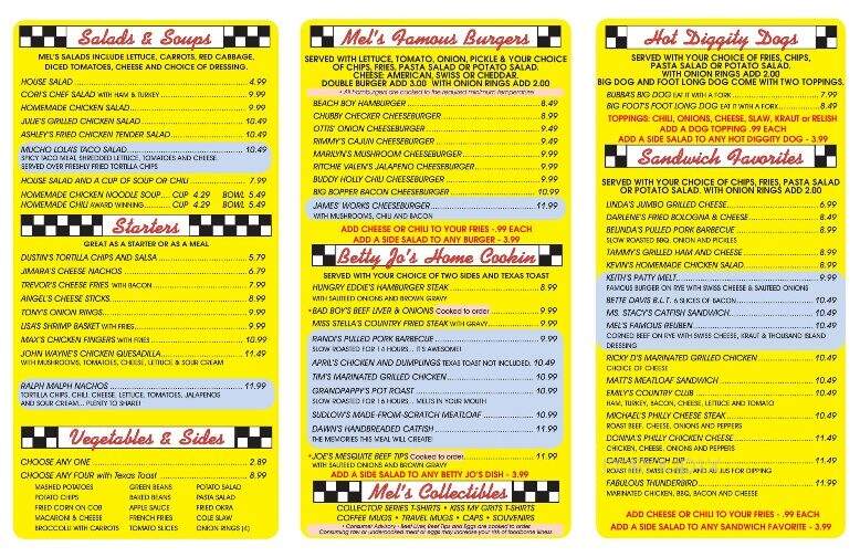 Mel's Diner - Pigeon Forge, TN menu_pic
