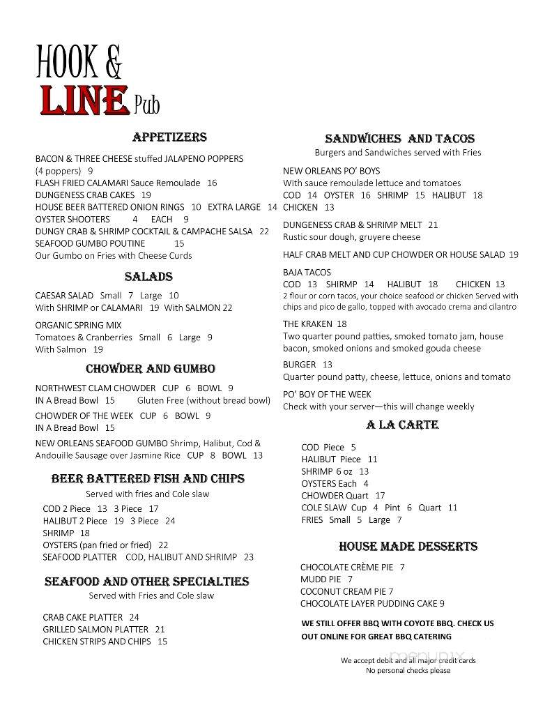 Hook & Line Pub - Port Angeles, WA menu_pic