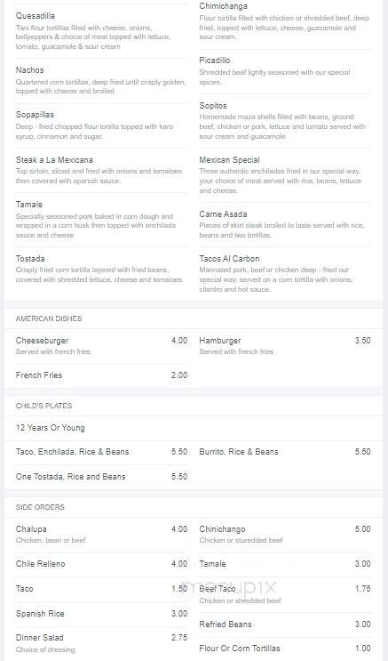 El Tapatio - Yankton, SD menu_pic