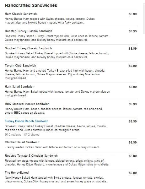 Honeybaked Ham - Round Rock, TX menu_pic