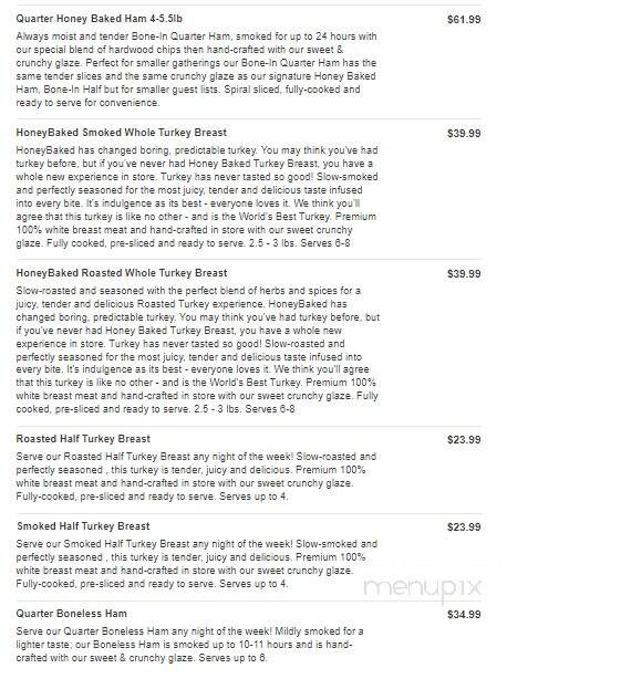 Honeybaked Ham - Round Rock, TX menu_pic