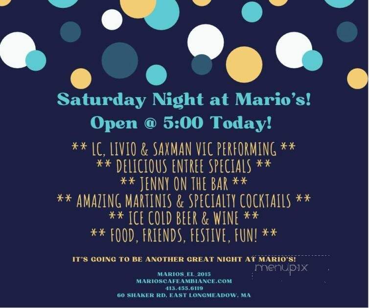 Mario's Cafe Ambiance - East Longmeadow, MA menu_pic
