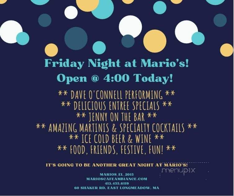 Mario's Cafe Ambiance - East Longmeadow, MA menu_pic