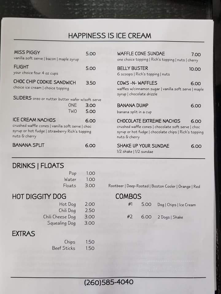 Happiness Is Ice Cream - Howe, IN menu_pic