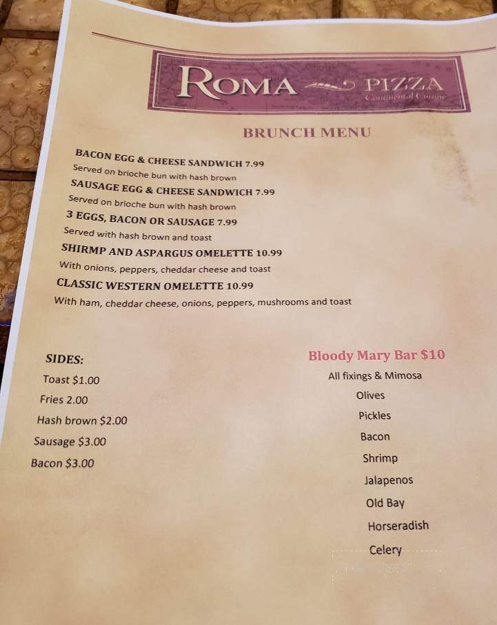 Roma Pizza - King George, VA menu_pic