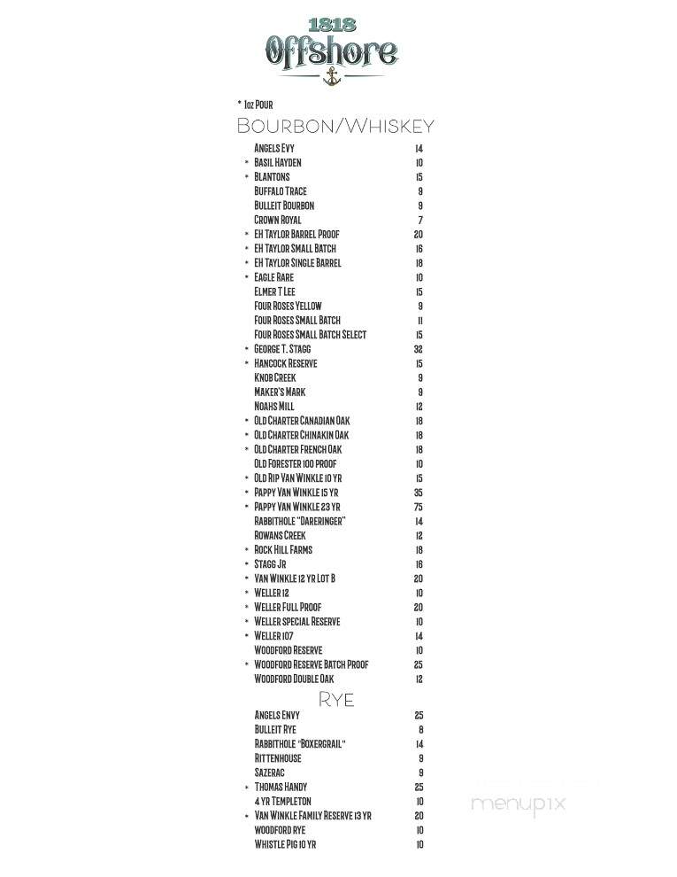 1818 Offshore - Edwardsville, IL menu_pic
