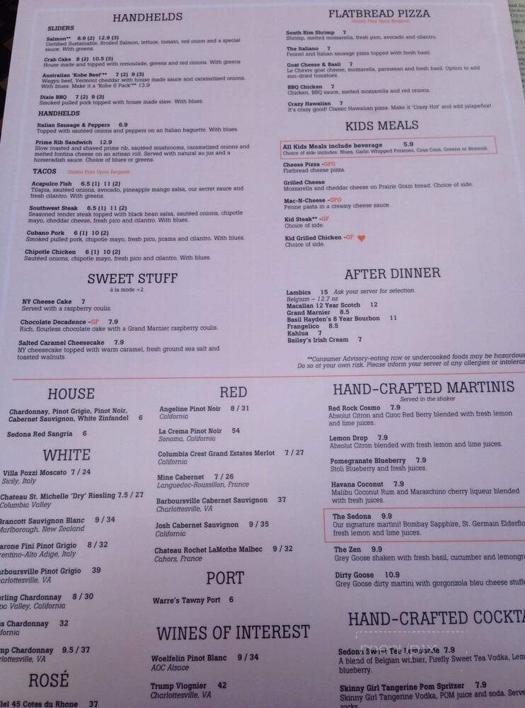 Sedona Taphouse - Fredericksburg, VA menu_pic