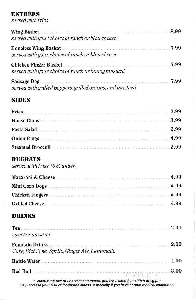 Typsy Tavern Bar & Grill - Anderson, SC menu_pic