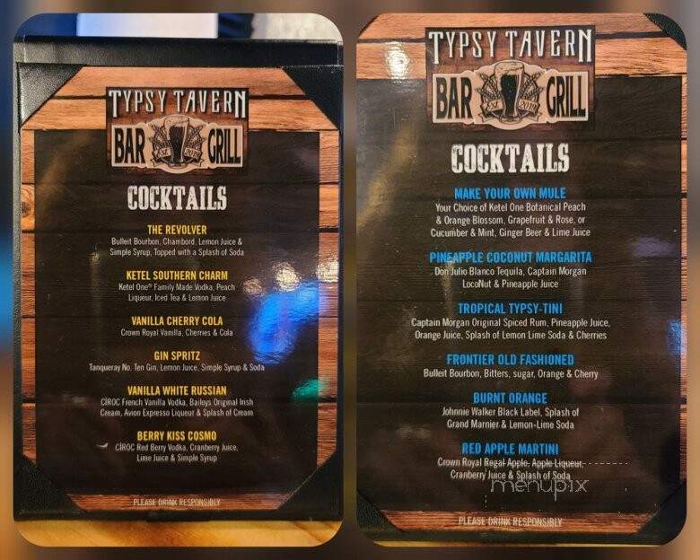 Typsy Tavern Bar & Grill - Anderson, SC menu_pic