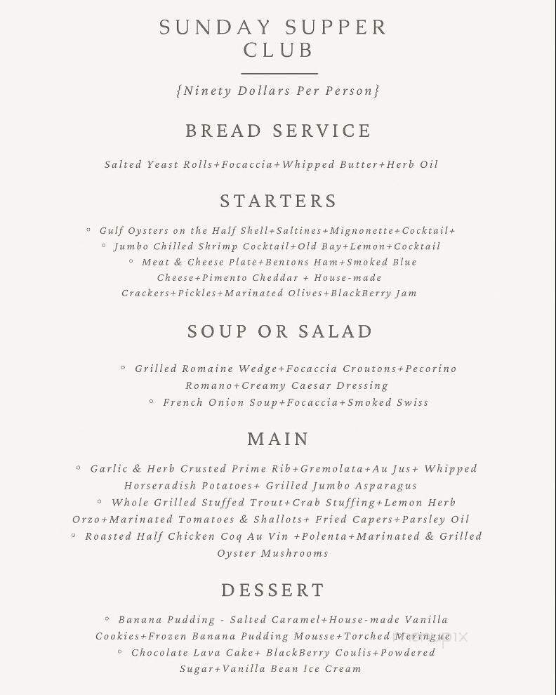 The Southern Table - Pulaski, TN menu_pic