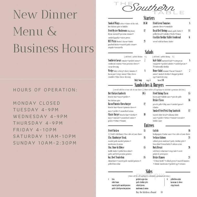 The Southern Table - Pulaski, TN menu_pic