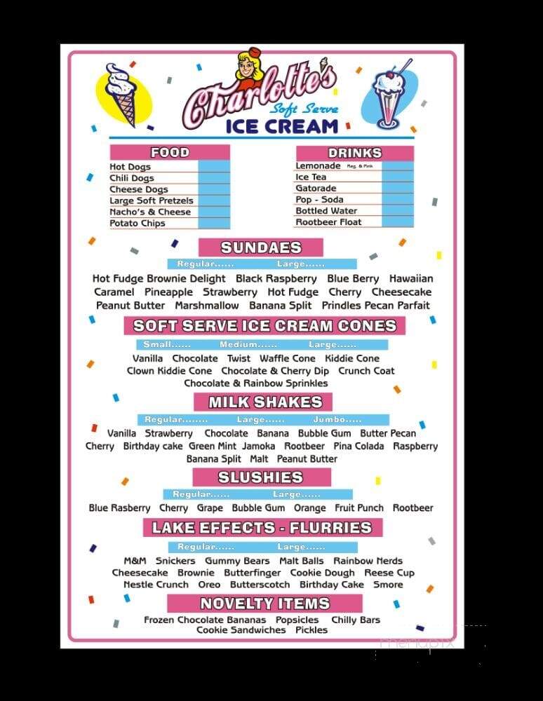 Charlotte's Ice Cream - Willoughby, OH menu_pic