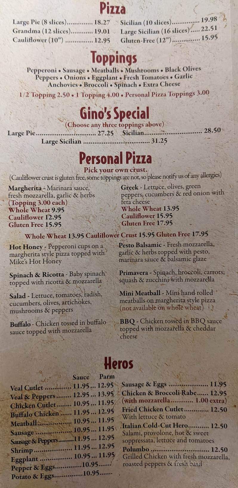 Gino's Pizza - Williston Park, NY