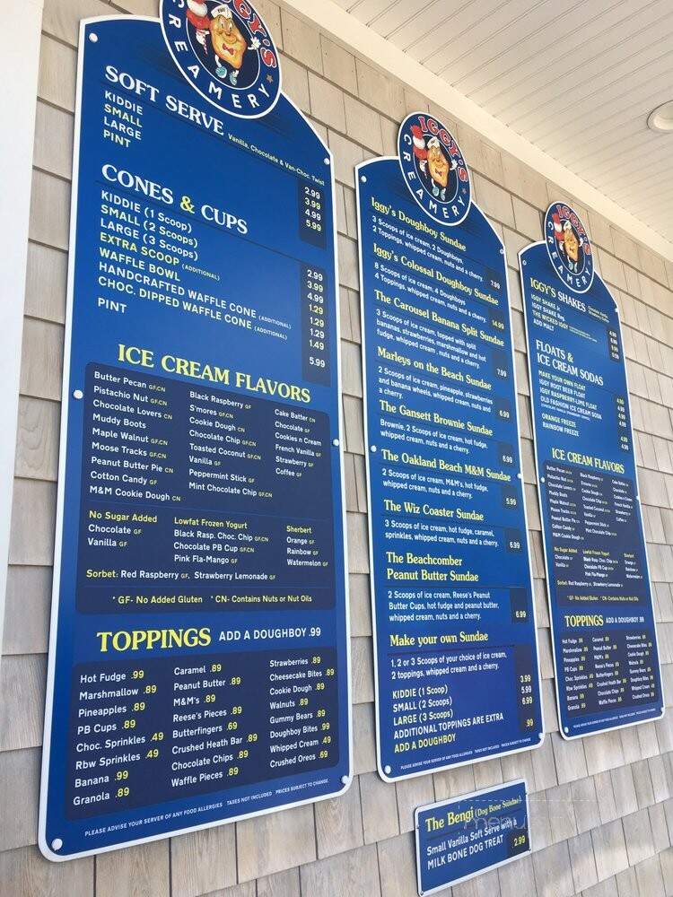 Iggy's Creamery - Warwick, RI menu_pic
