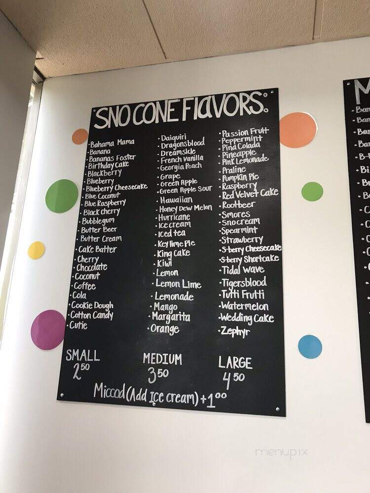 Miccos Sno Cones & Sweets - Collierville, TN menu_pic