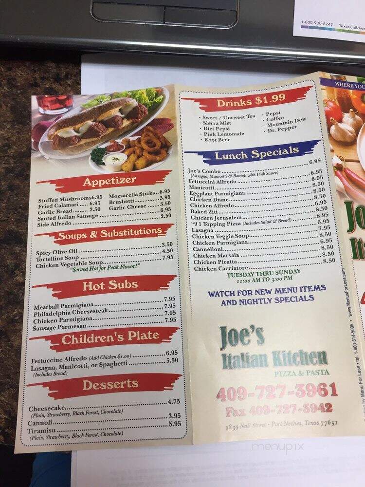 Joe's Pizza - Port Neches, TX menu_pic