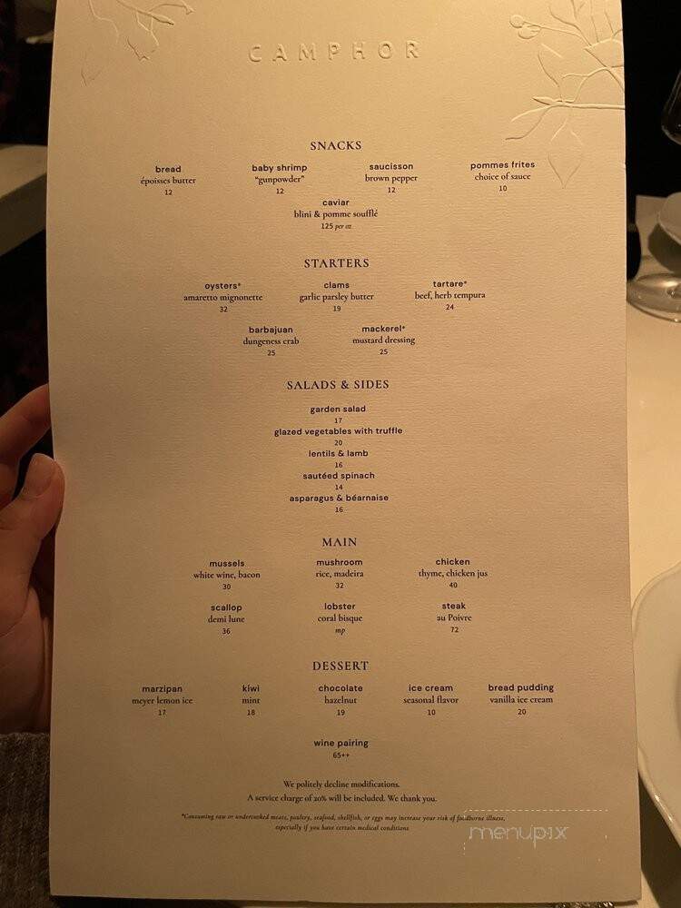 Camphor - Los Angeles, CA menu_pic