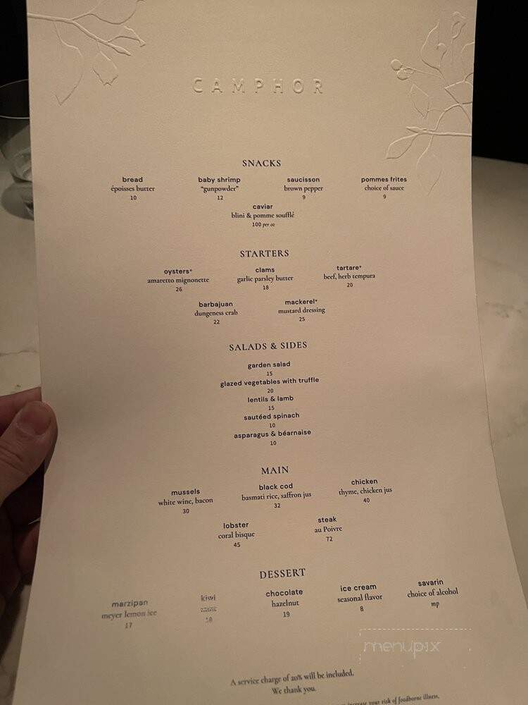 Camphor - Los Angeles, CA menu_pic