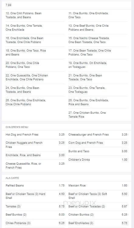 Fiesta Cancun - Rockford, IL menu_pic