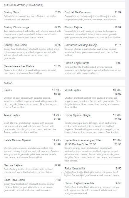 Fiesta Cancun - Rockford, IL menu_pic
