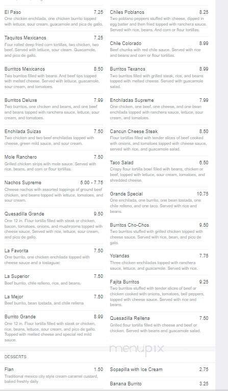 Fiesta Cancun - Rockford, IL menu_pic
