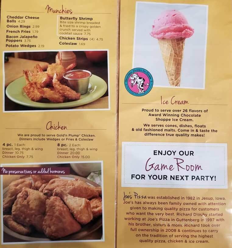 Joe's Pizza - Guttenberg, IA menu_pic