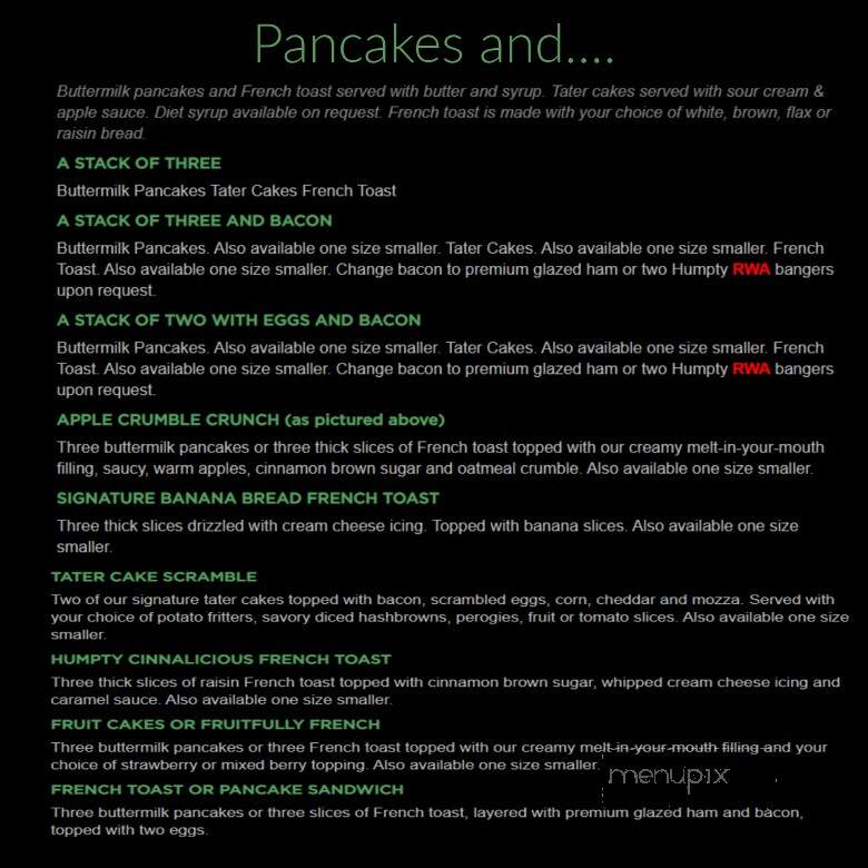 Humpty's Family Restaurant - Moose Jaw, SK menu_pic