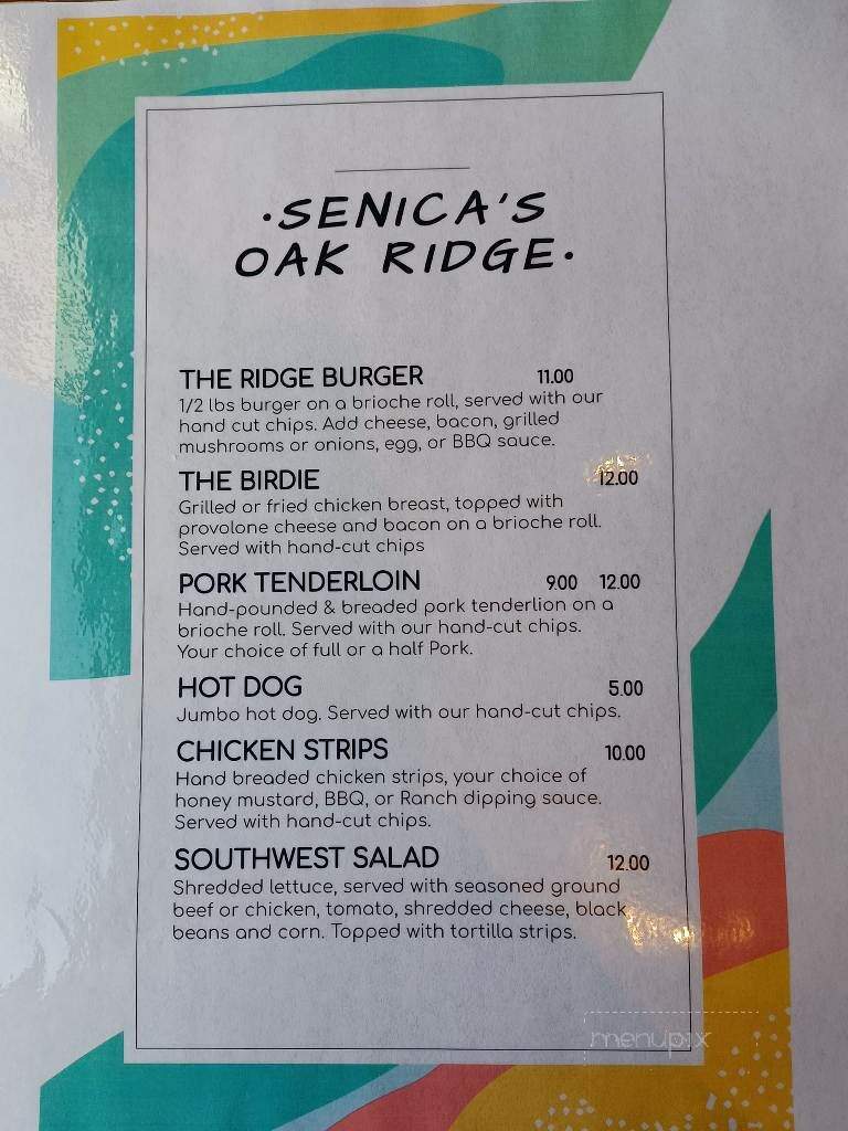 Senica's Oak Ridge Golf Club - La Salle, IL menu_pic