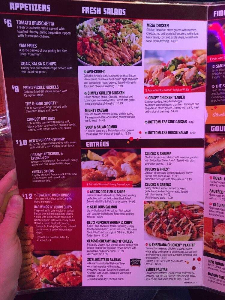 Red Robin Gourmet Burgers - Vernon, BC menu_pic