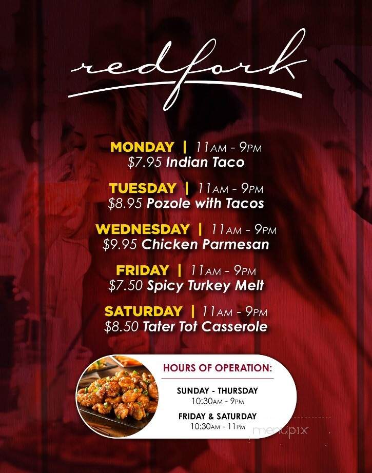 Redfork - Harrah, OK menu_pic
