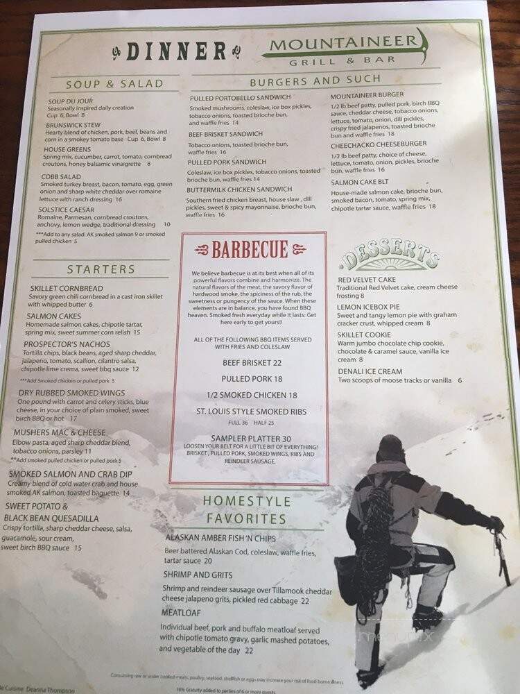Mountaineer Grill - McKinley Park, AK menu_pic