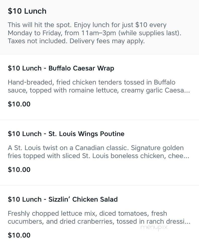 St. Louis Bar & Grill - Milton, ON menu_pic