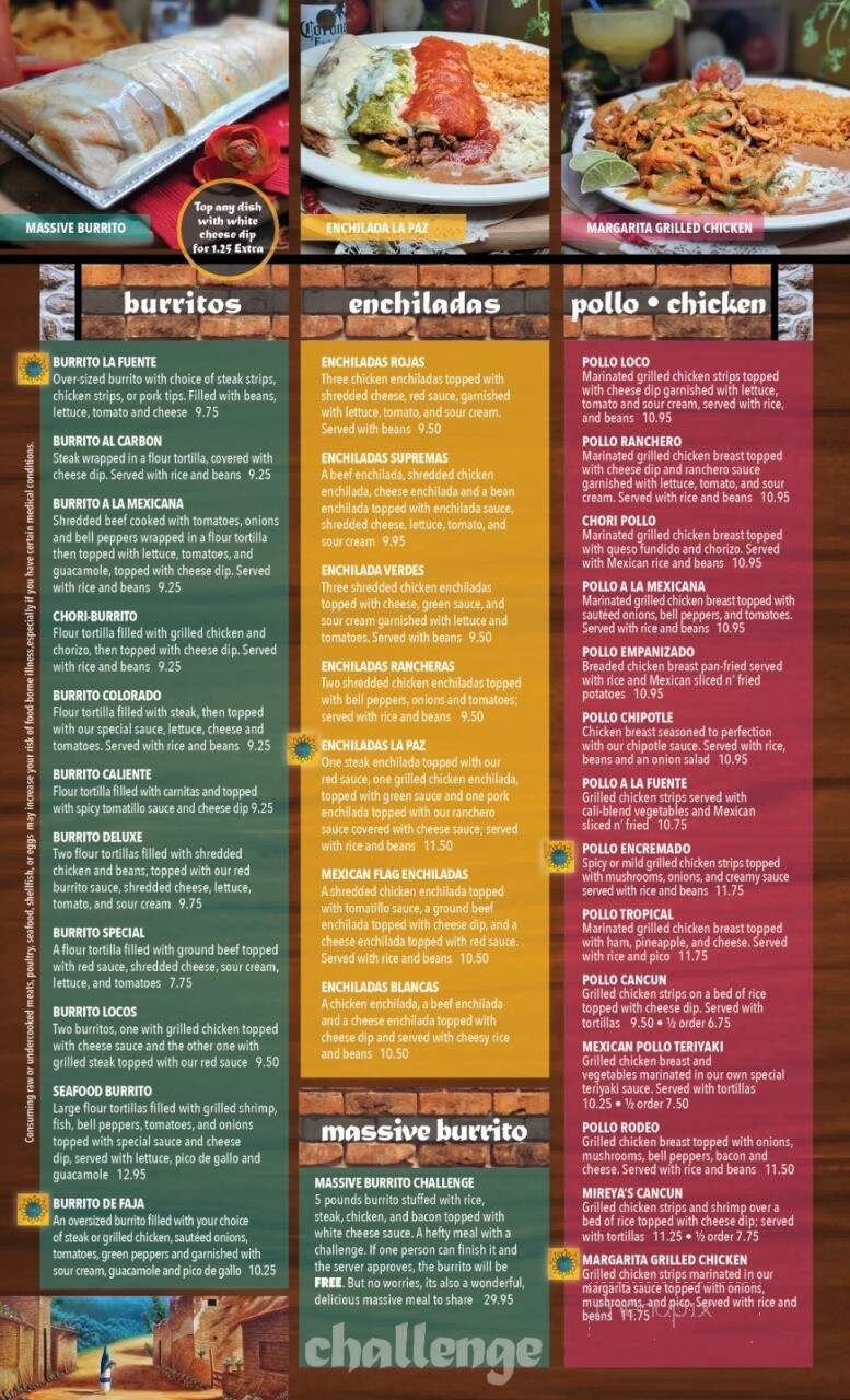 La Fuente - Mount Vernon, IL menu_pic
