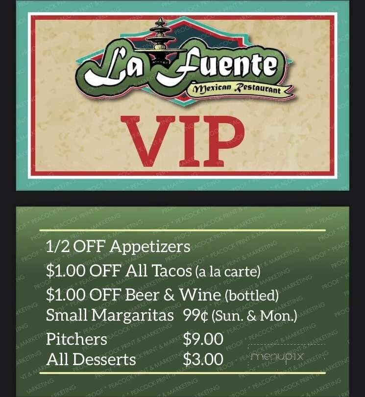 La Fuente - Mount Vernon, IL menu_pic