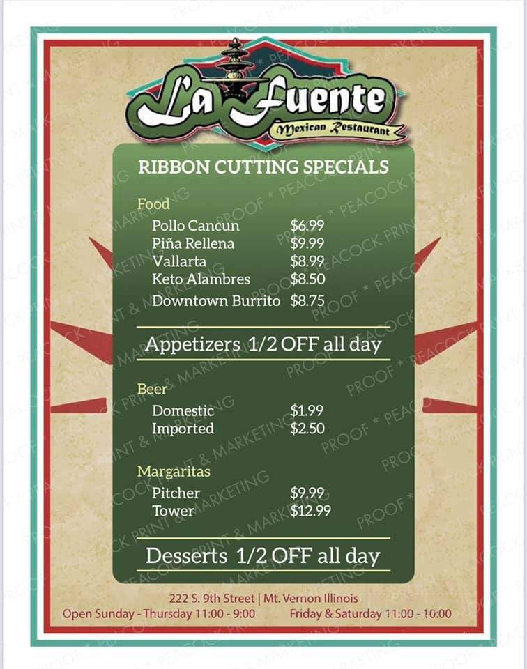 La Fuente - Mount Vernon, IL menu_pic