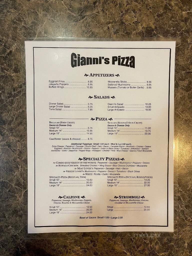 Johnny's Pizza - Hudson, FL menu_pic