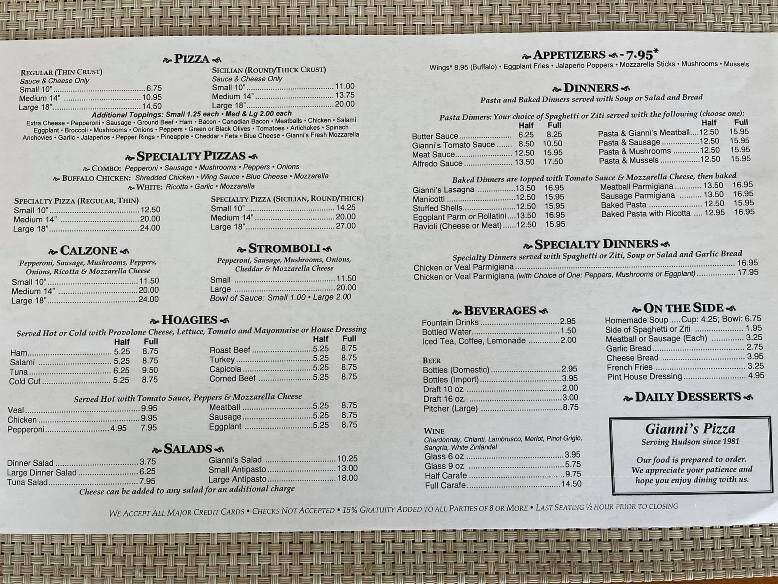 Johnny's Pizza - Hudson, FL menu_pic