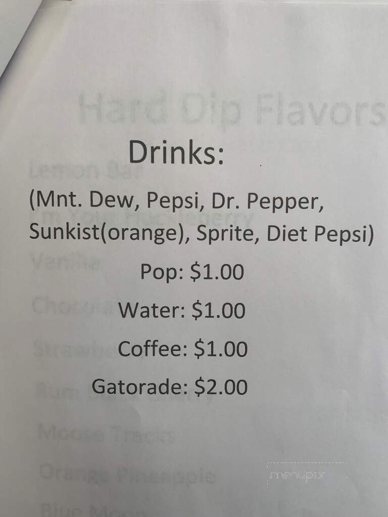 Mooey's Ice Cream - Middlebury, IN menu_pic