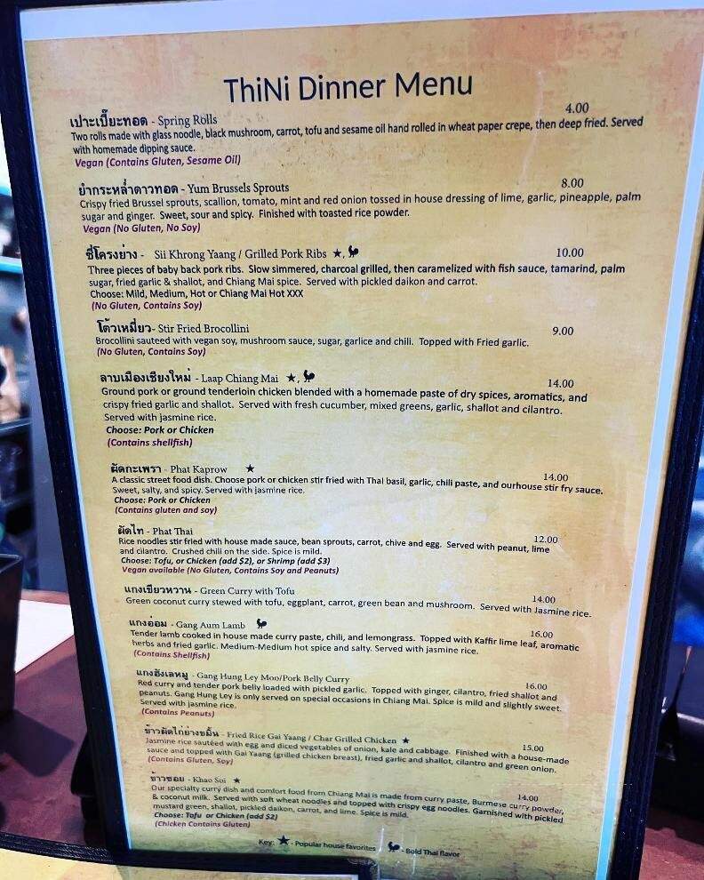Thi Ni Thai - Oberlin, OH menu_pic