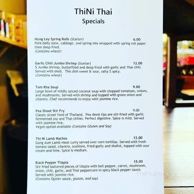 Thi Ni Thai - Oberlin, OH menu_pic