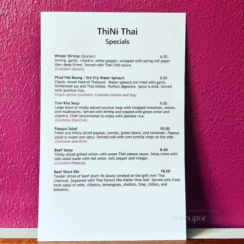 Thi Ni Thai - Oberlin, OH menu_pic