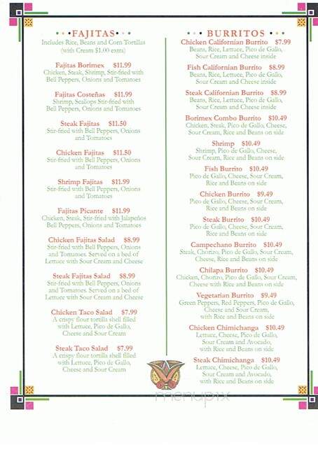 La Borimex Restaurent - Ephrata, PA menu_pic