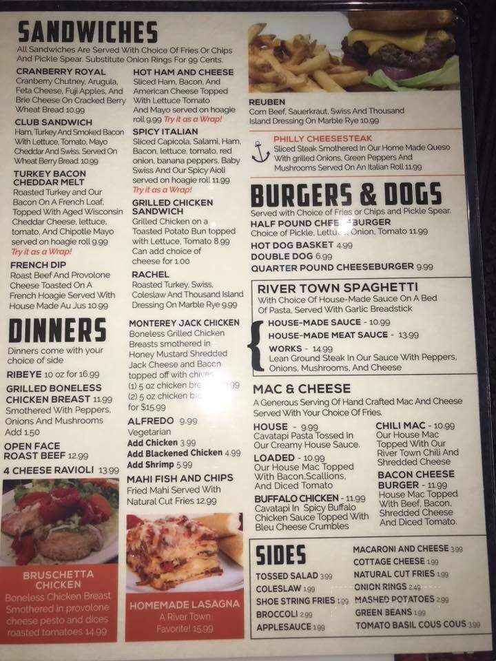 River Town Grill - Marietta, OH menu_pic