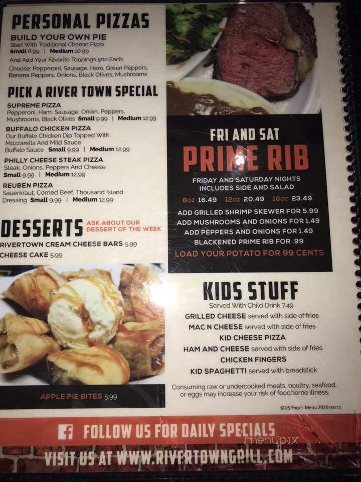 River Town Grill - Marietta, OH menu_pic