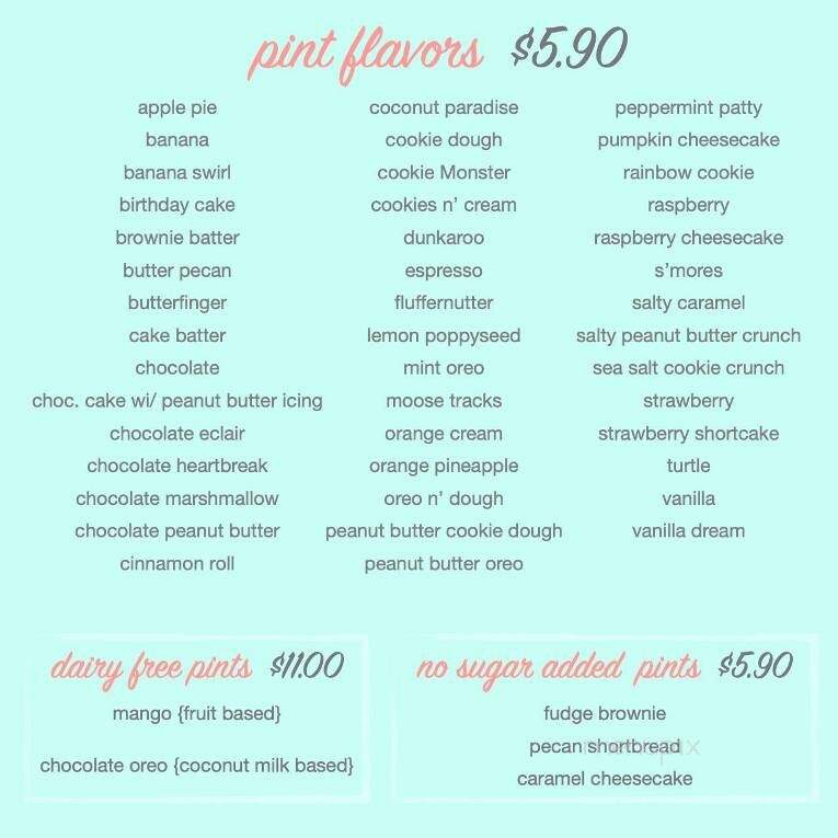 Half Pint Creamery - Hanover, PA menu_pic