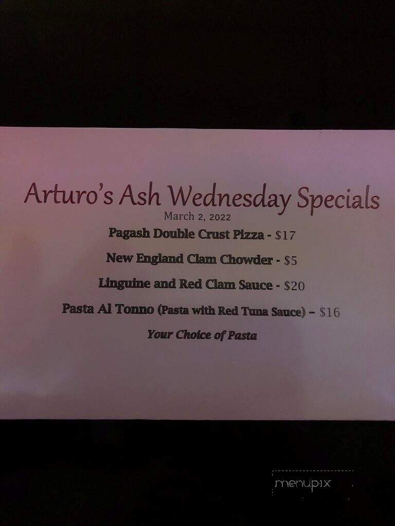 Arturo's Restaurant - Dupont, PA menu_pic